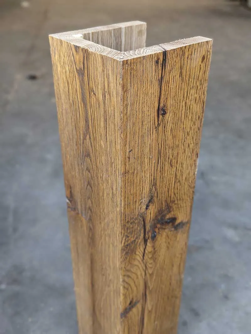 Rust On Oak Box Beam