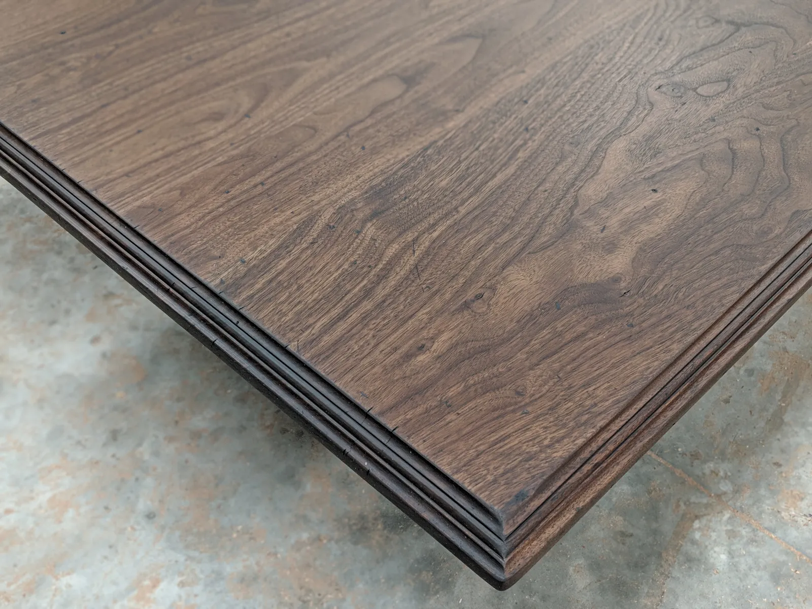 Distressed Plank Style Walnut Island Top With Sink