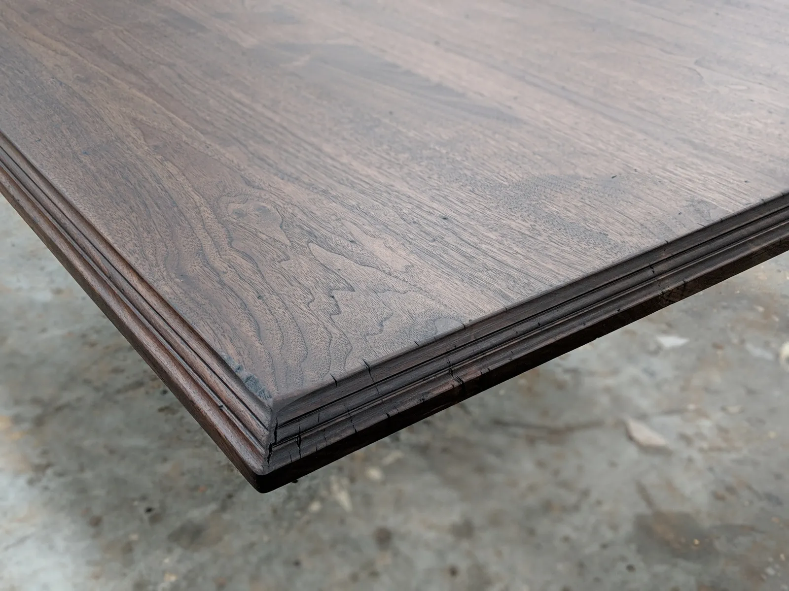 Distressed Plank Style Walnut Island Top With Sink