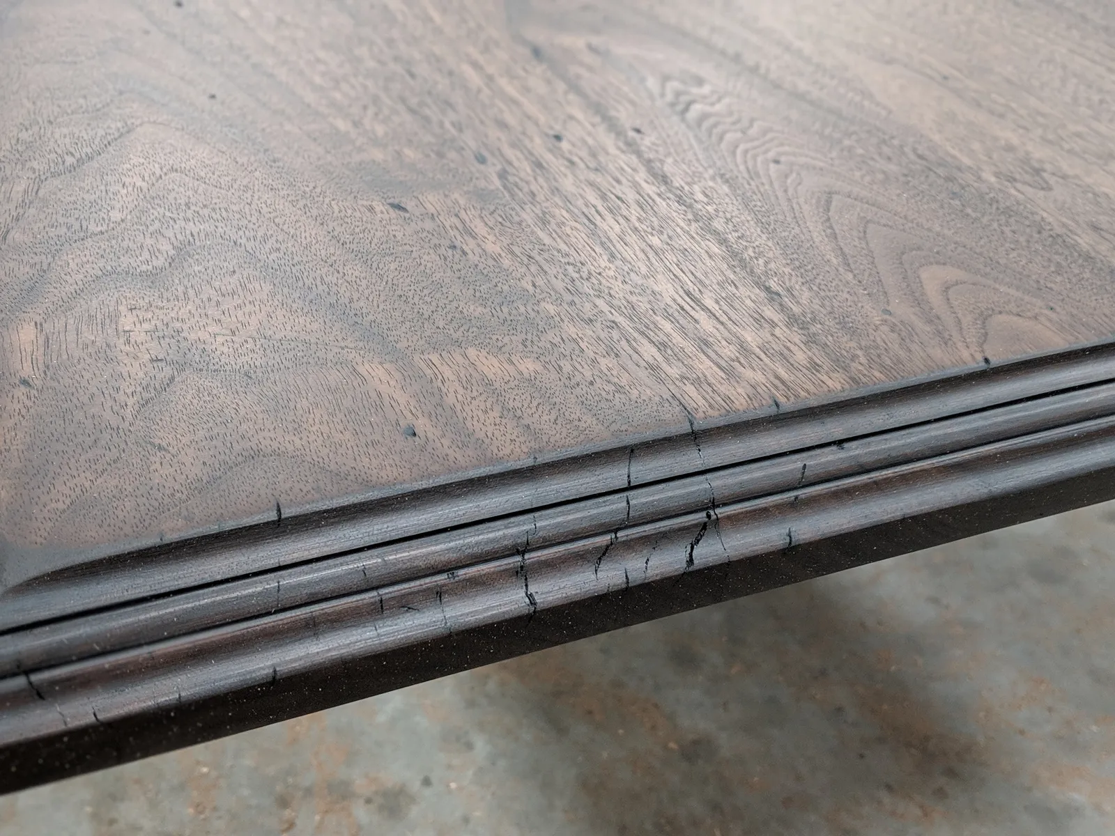 Distressed Plank Style Walnut Island Top With Sink