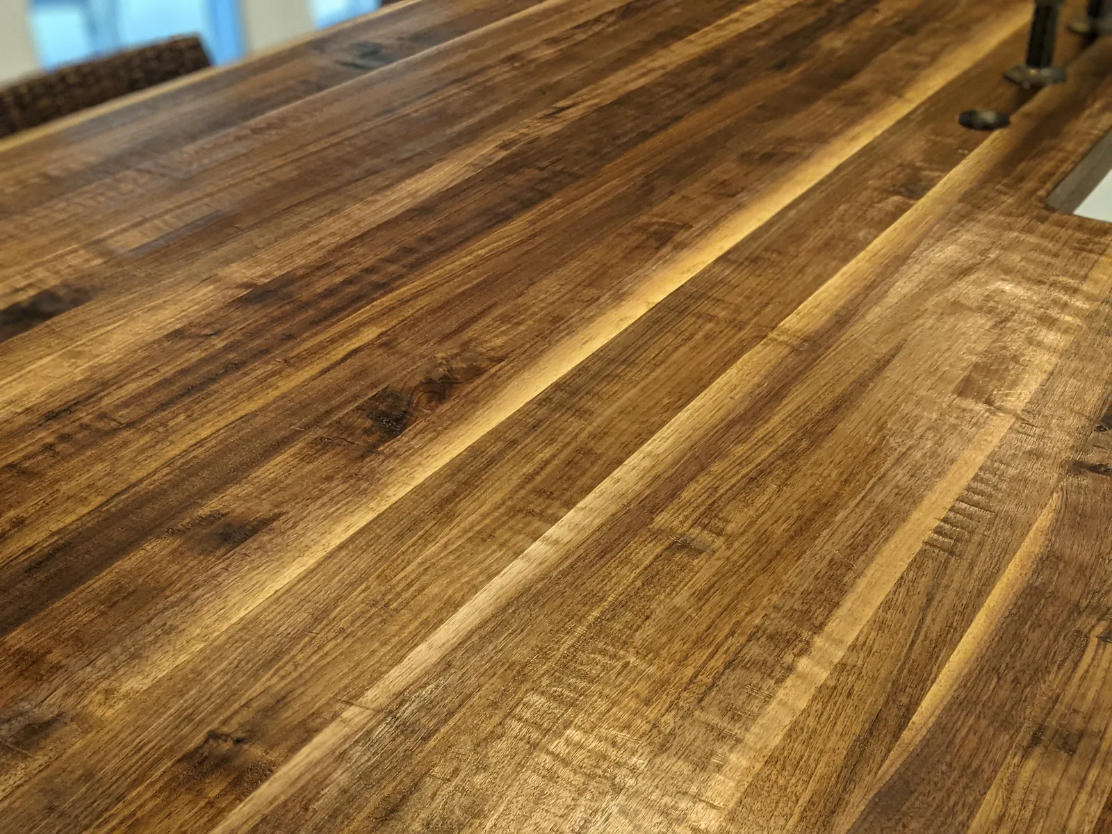 Hand Hewn Walnut Kitchen Island