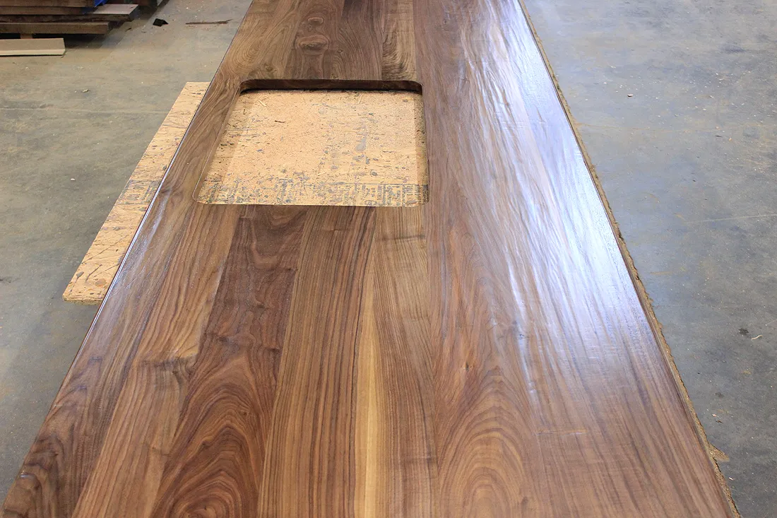 Hand Hewn Walnut Kitchen Island