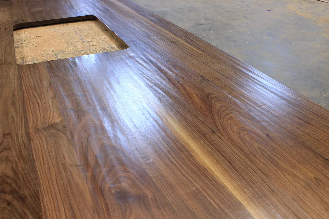 Hand Hewn Walnut Kitchen Island