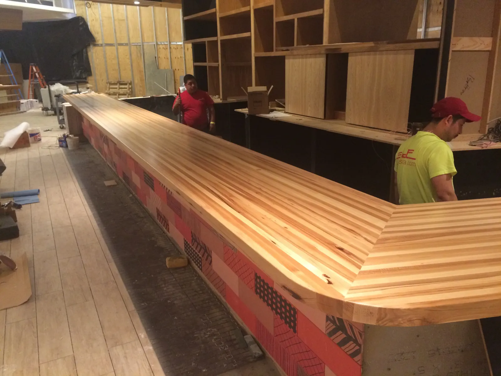 Installing a butcher block bar top
