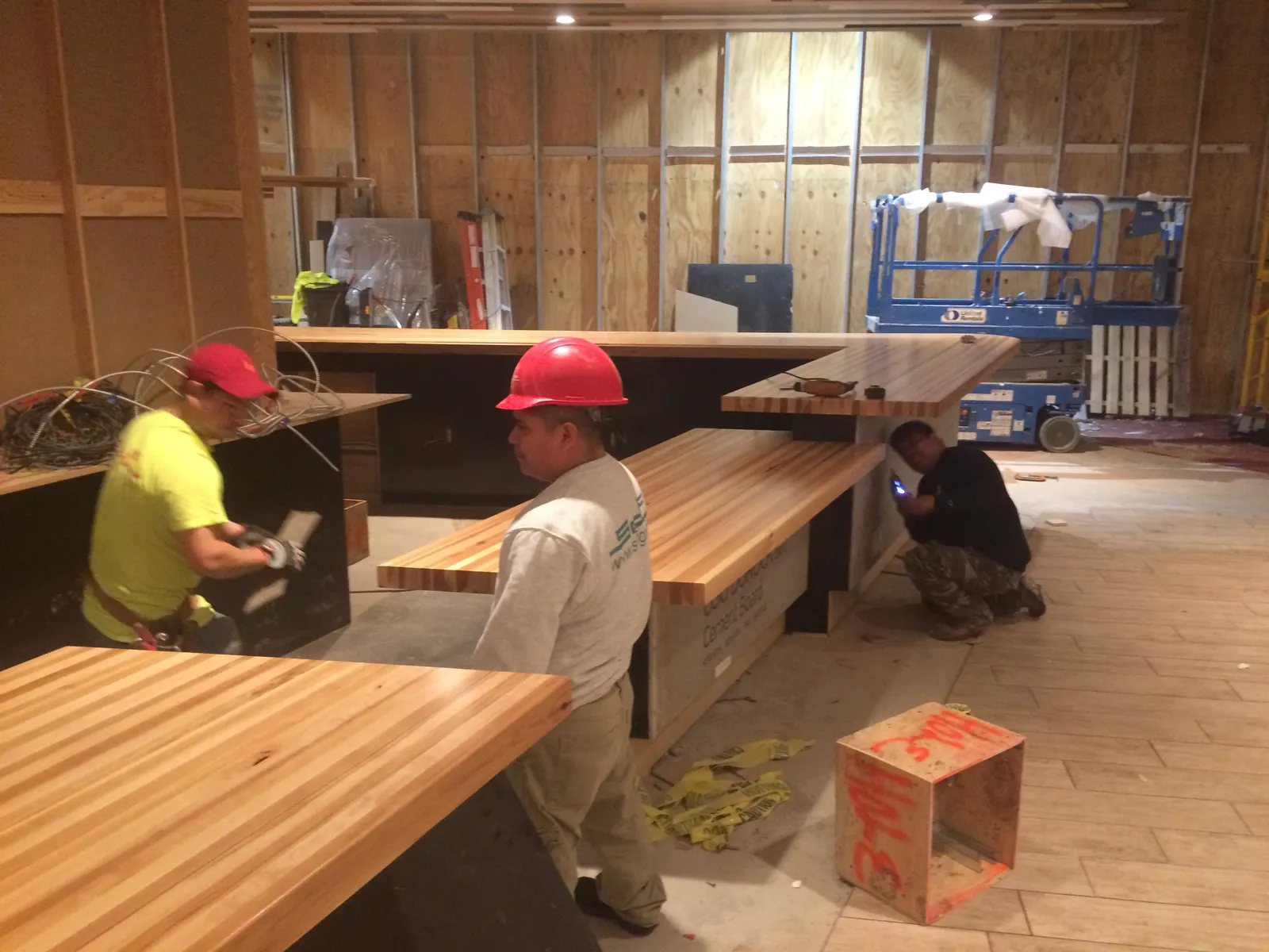 Installing a butcher block bar top