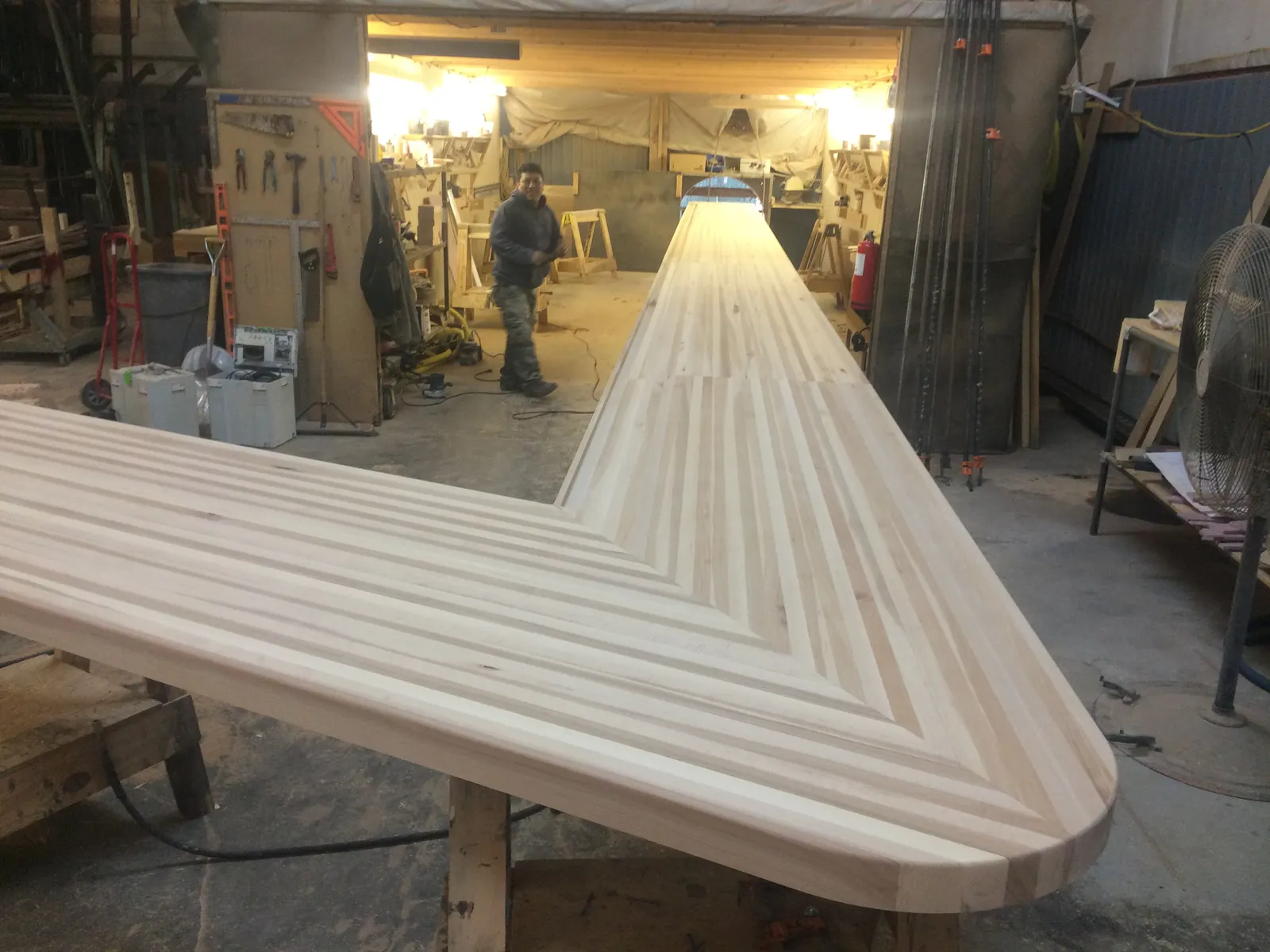 Custom hickory butcher block bar top