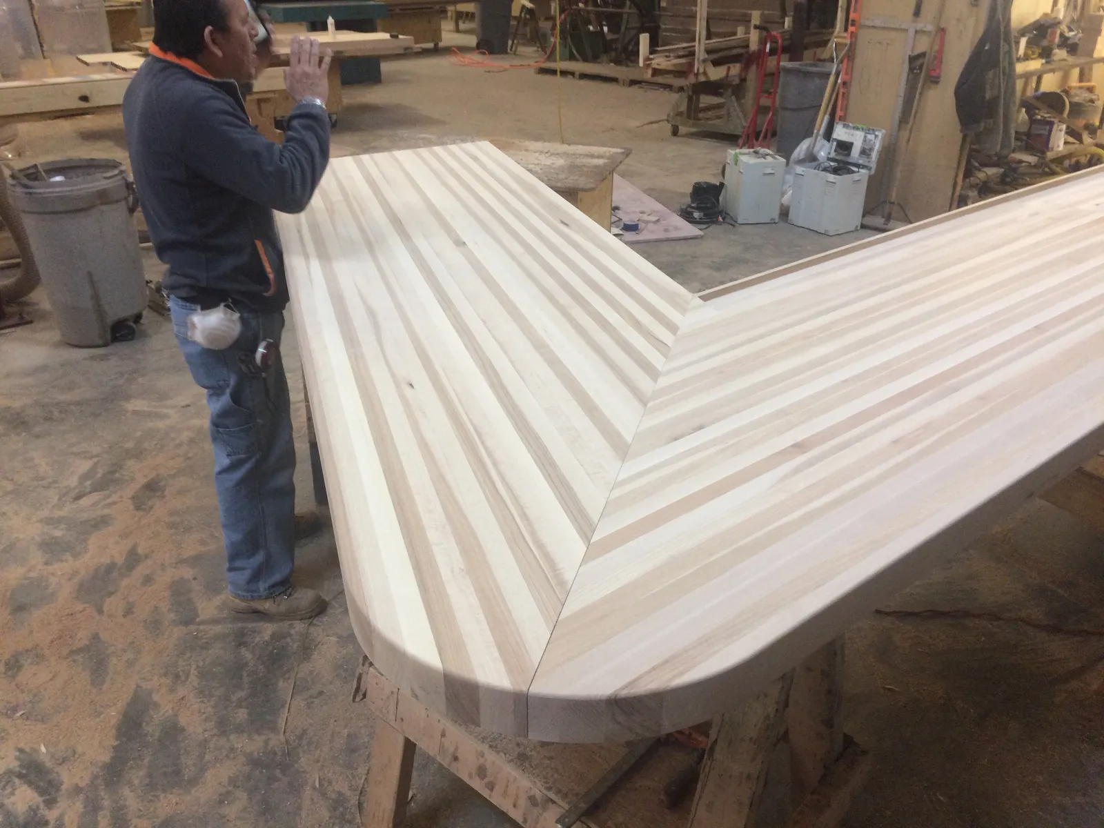 Custom hickory butcher block bar top