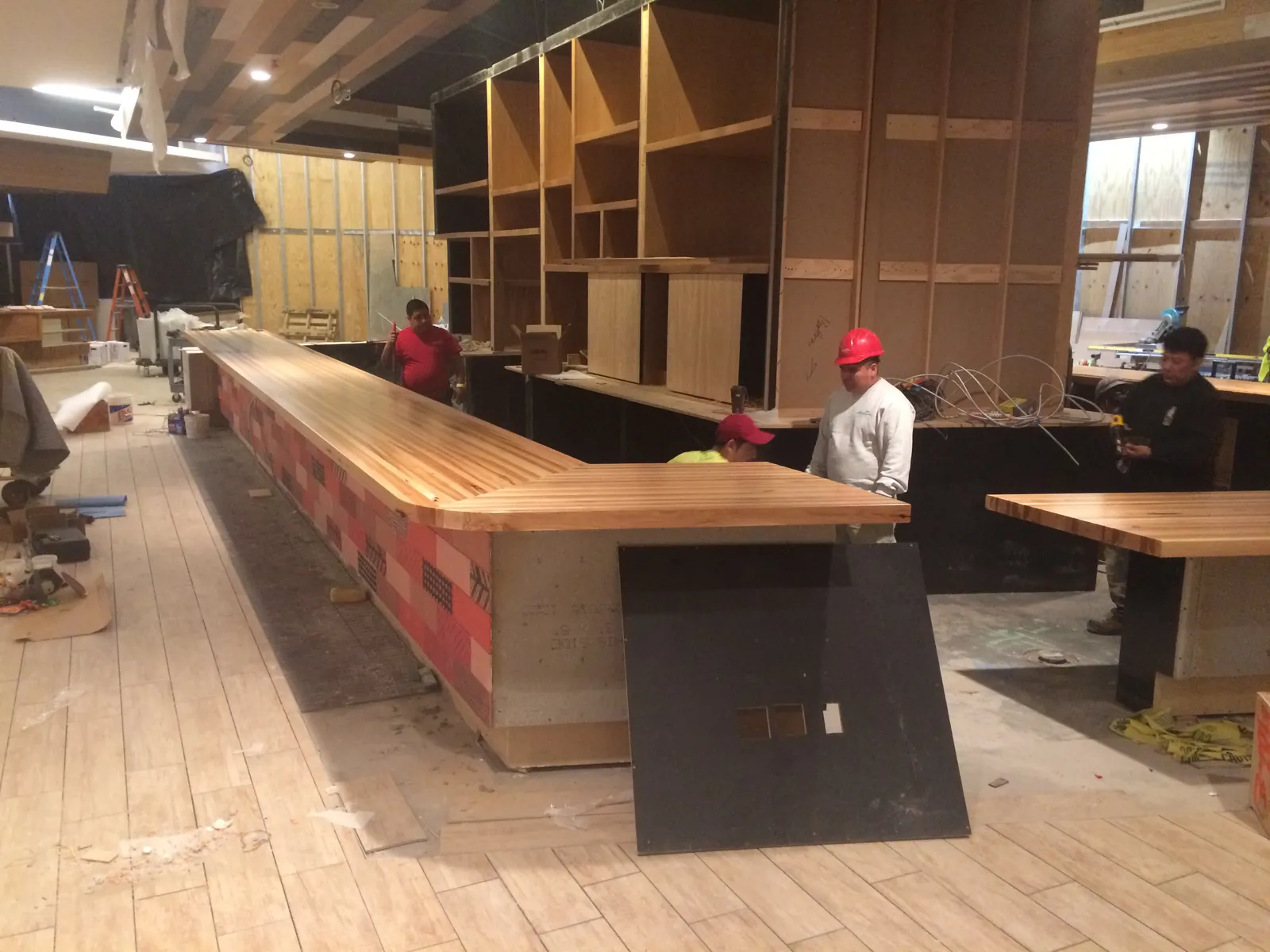 Installing a butcher block bar top