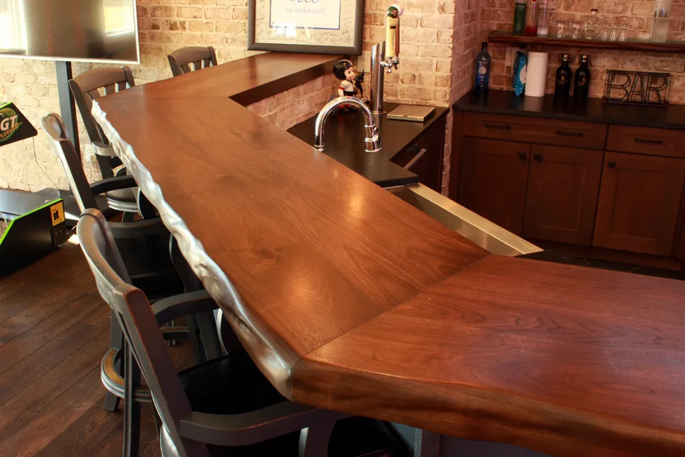 Live Edge Wood Bar Top