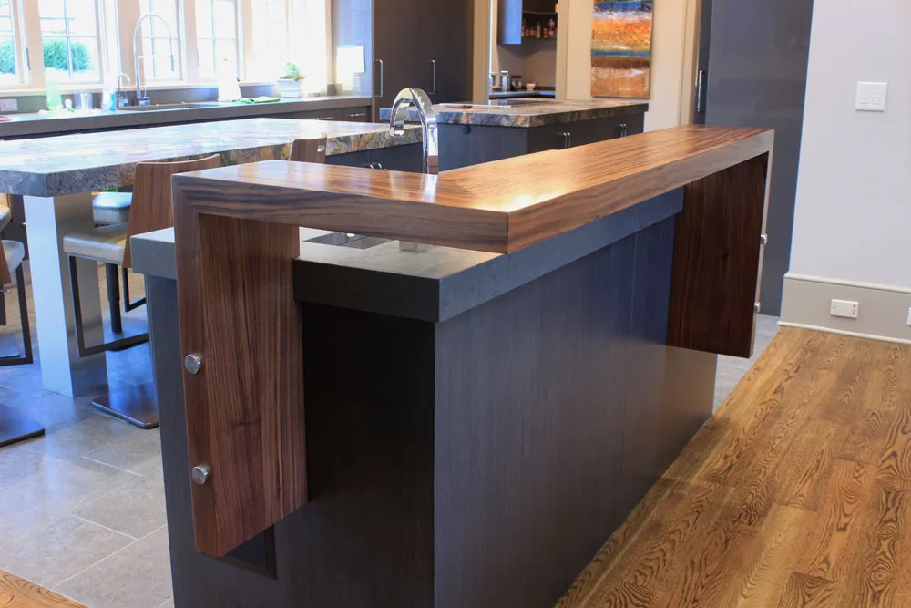 Walnut Raised Kitchen Bar Top