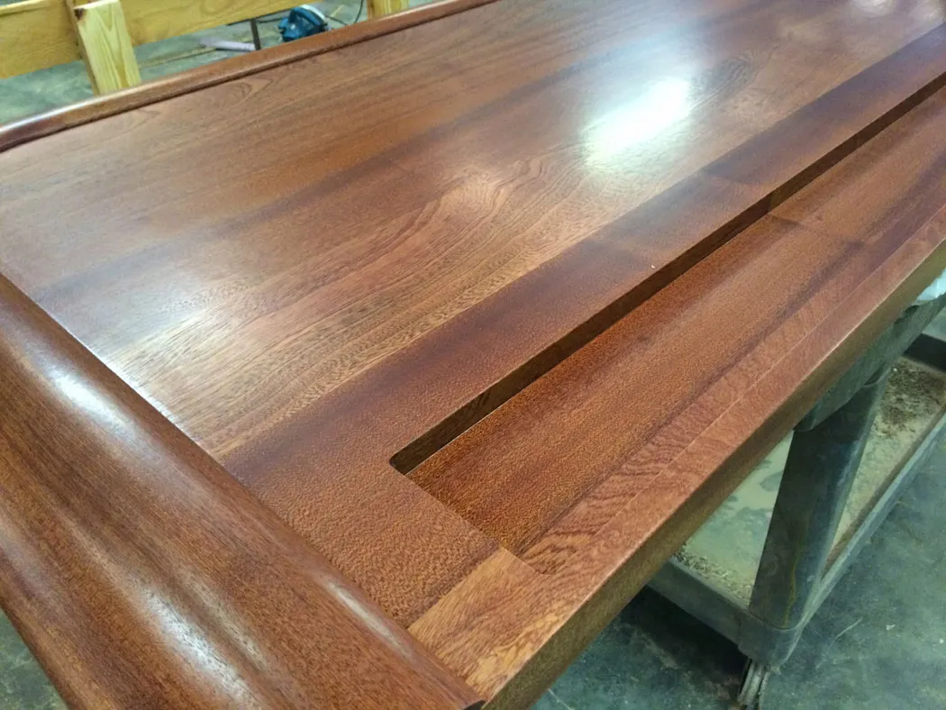 Residential Wood Bar Top With Chicago Bar Rail