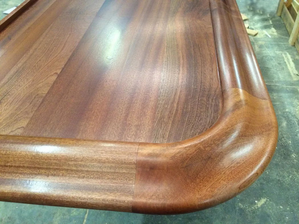 Residential Wood Bar Top With Chicago Bar Rail