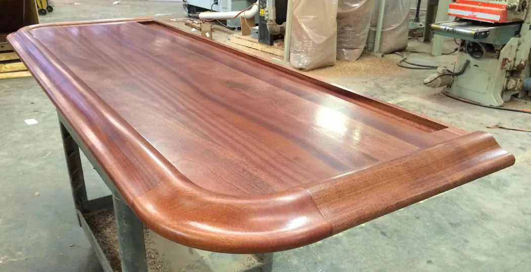 Residential Wood Bar Top With Chicago Bar Rail