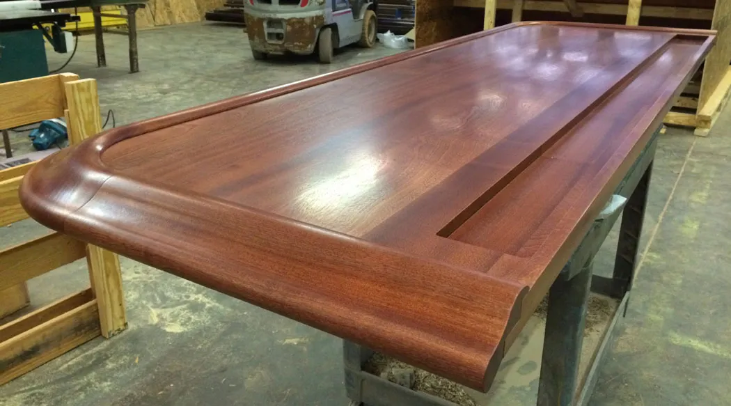 Residential Wood Bar Top With Chicago Bar Rail