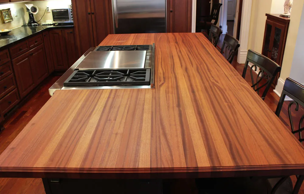 Custom Sapele Butcher Block Kitchen Island Top
