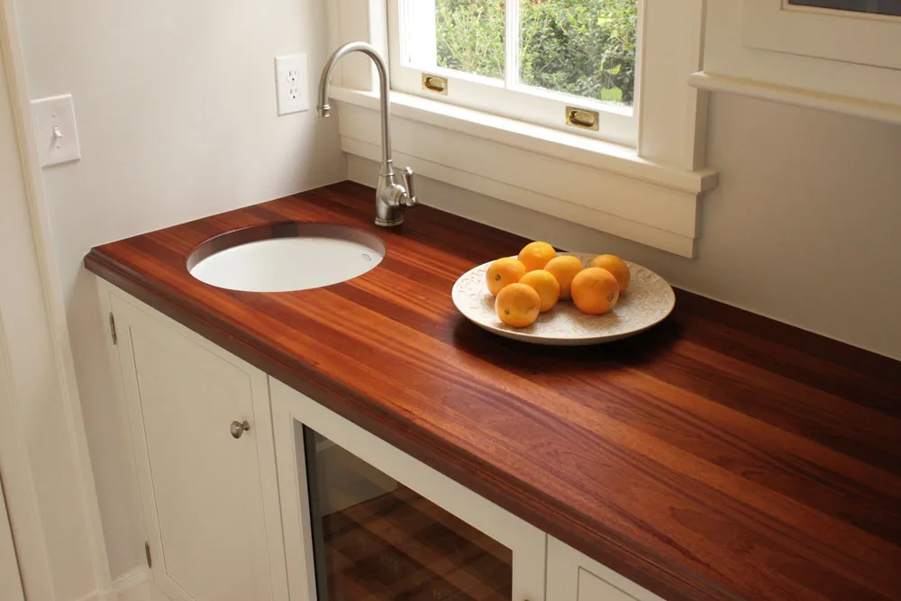 Custom Butcher Block Countertop With Undermount Sink