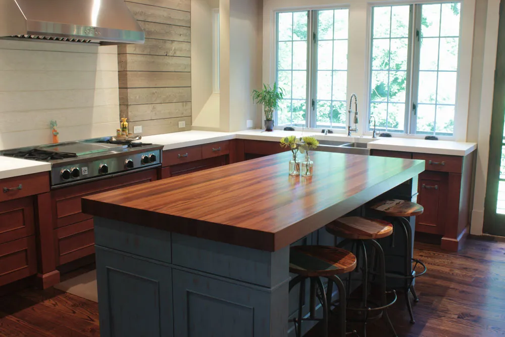 Custom wood countertop from sapele wood