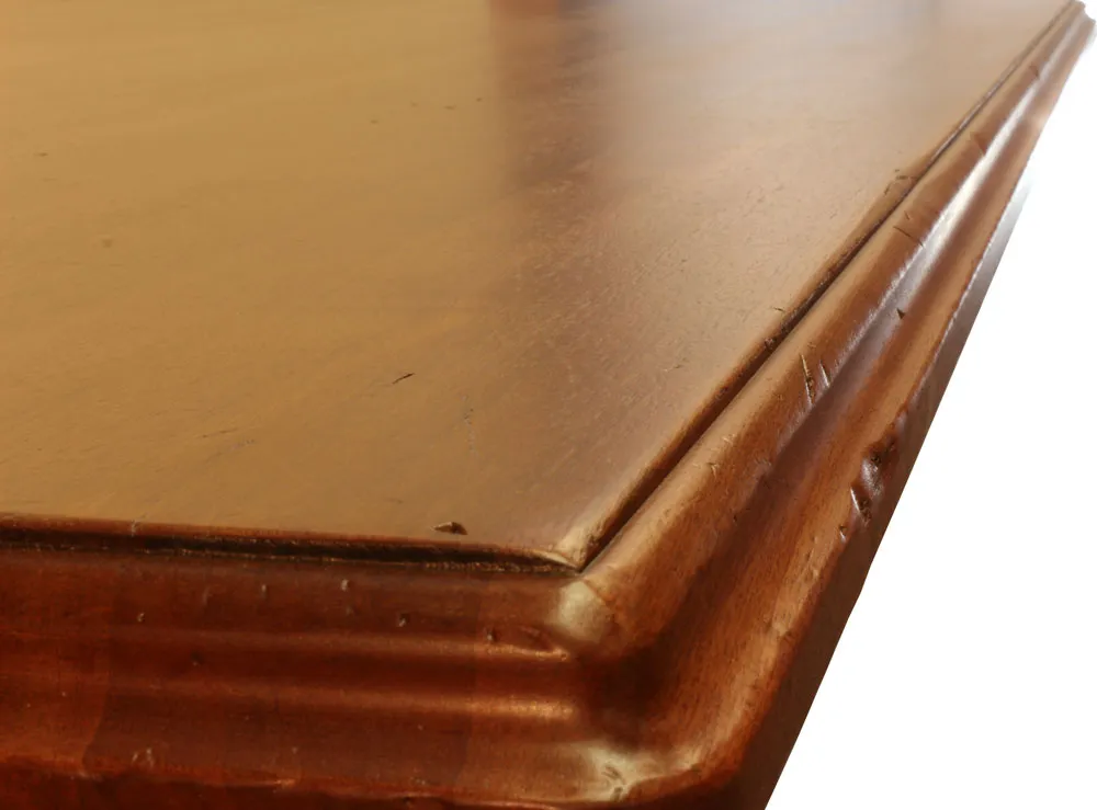 Edge profile of custom sapele wood countertop