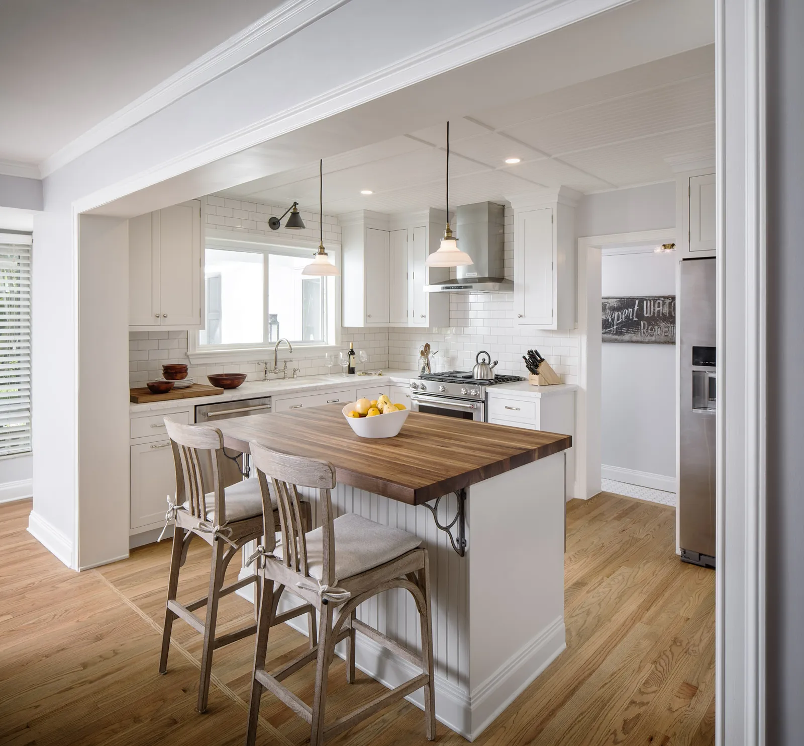 Edge Grain Walnut Kitchen Island