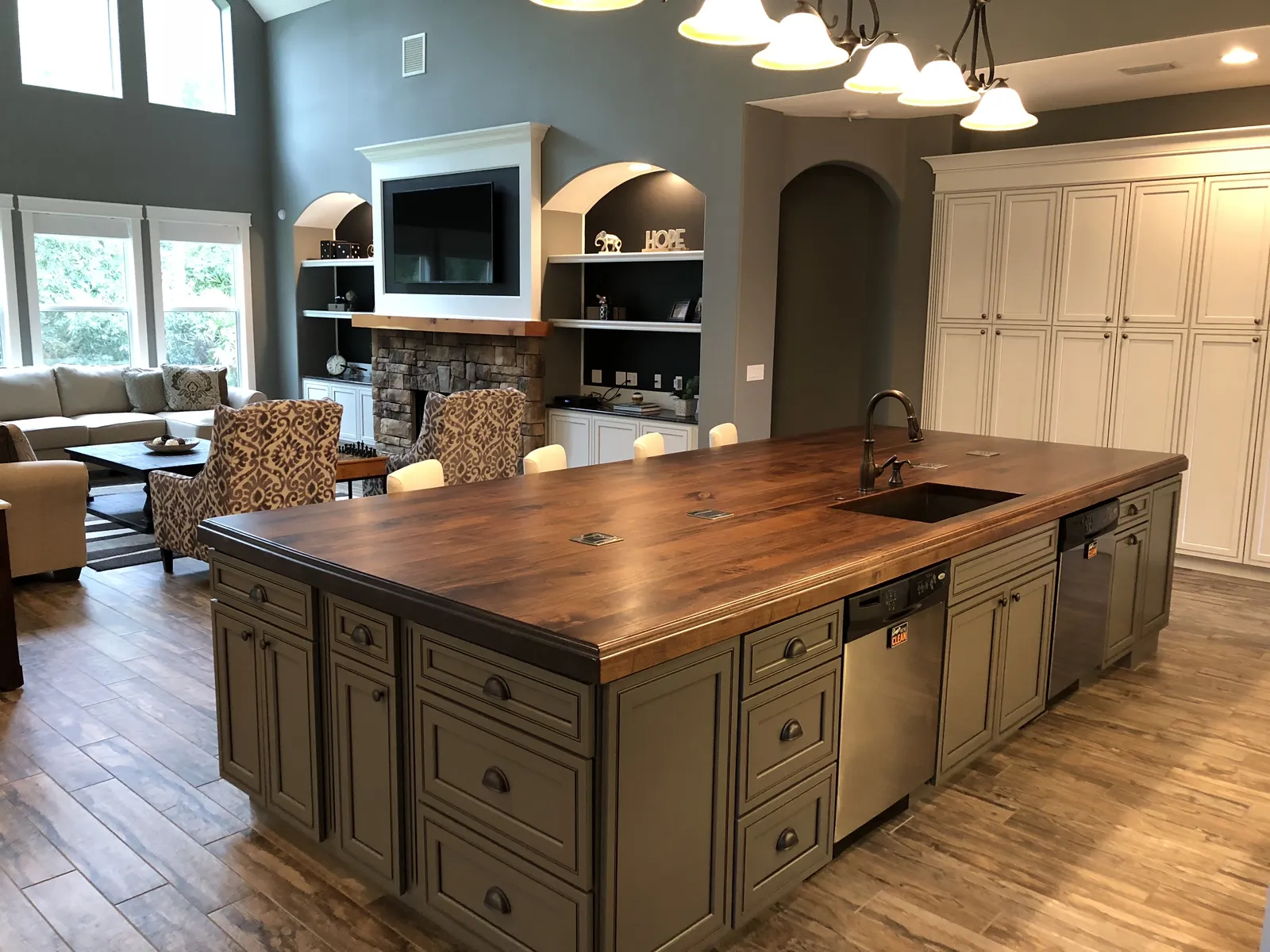 Custom Walnut Kitchen Island