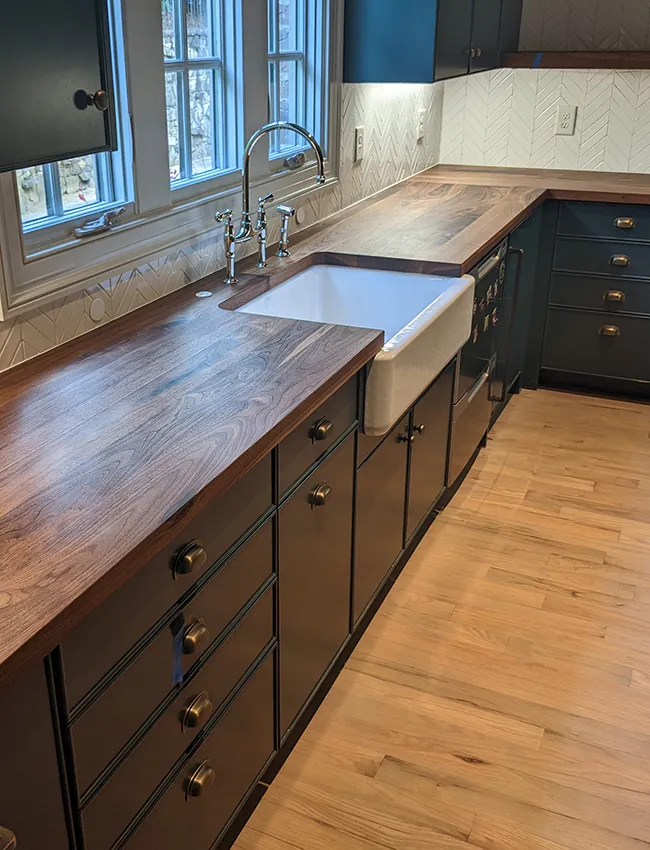 Walnut Countertops In Scullery