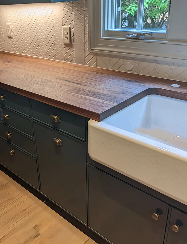 Walnut Countertops In Scullery
