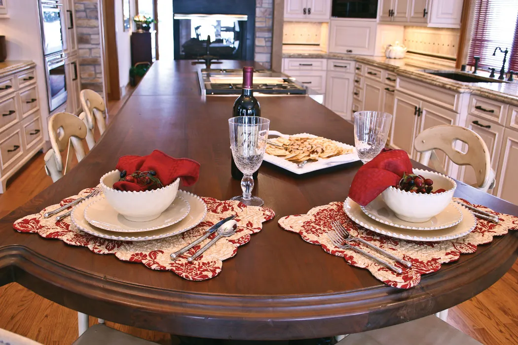 Distressed Walnut Kitchen Island Top
