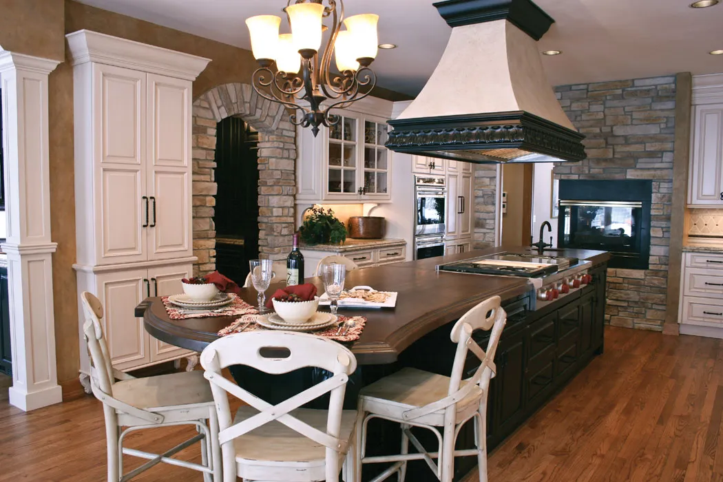 Distressed Walnut Kitchen Island Top