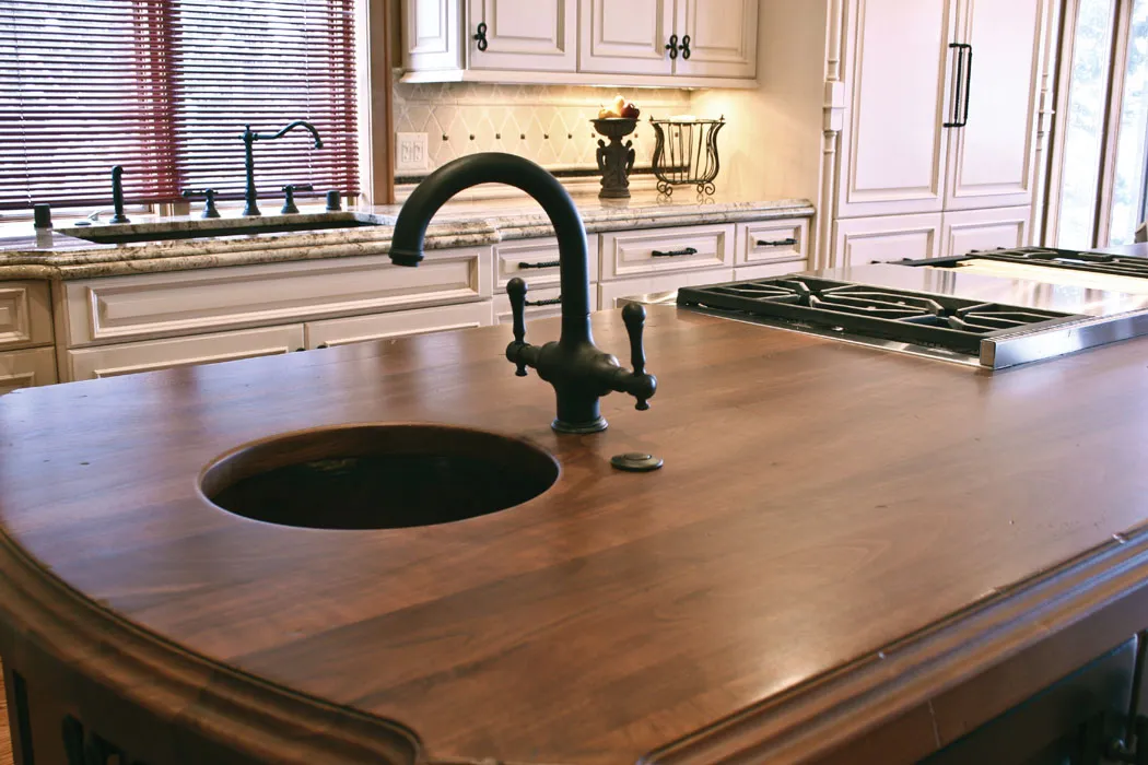 Distressed Walnut Kitchen Island Top