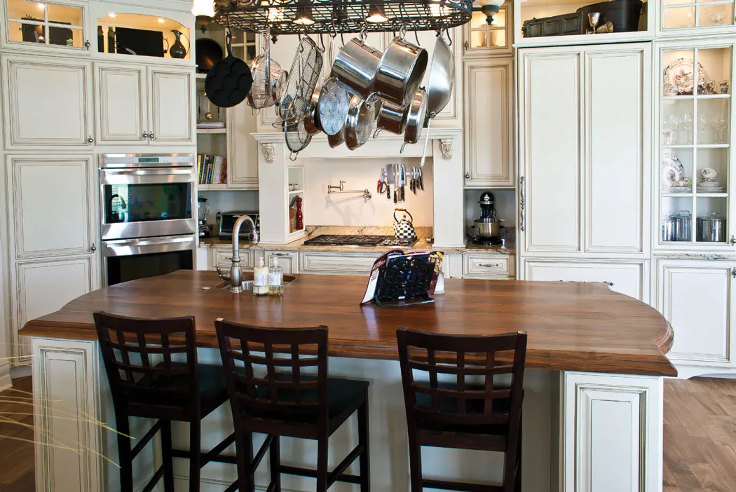 Distressed Walnut Kitchen Island Top