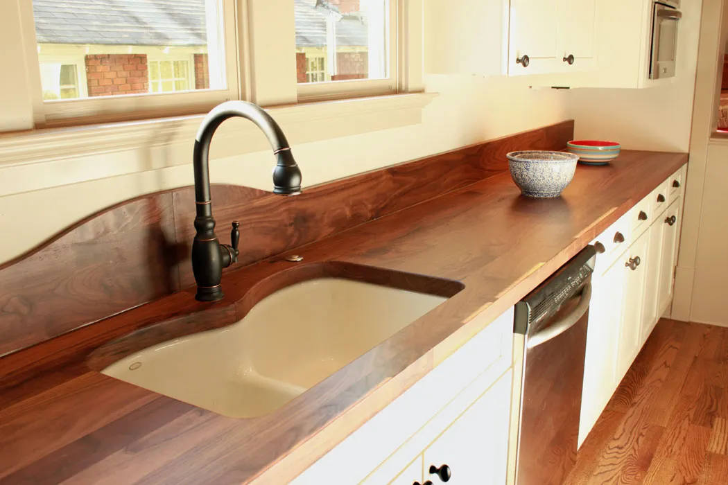 Walnut Countertop W/ Back Splash