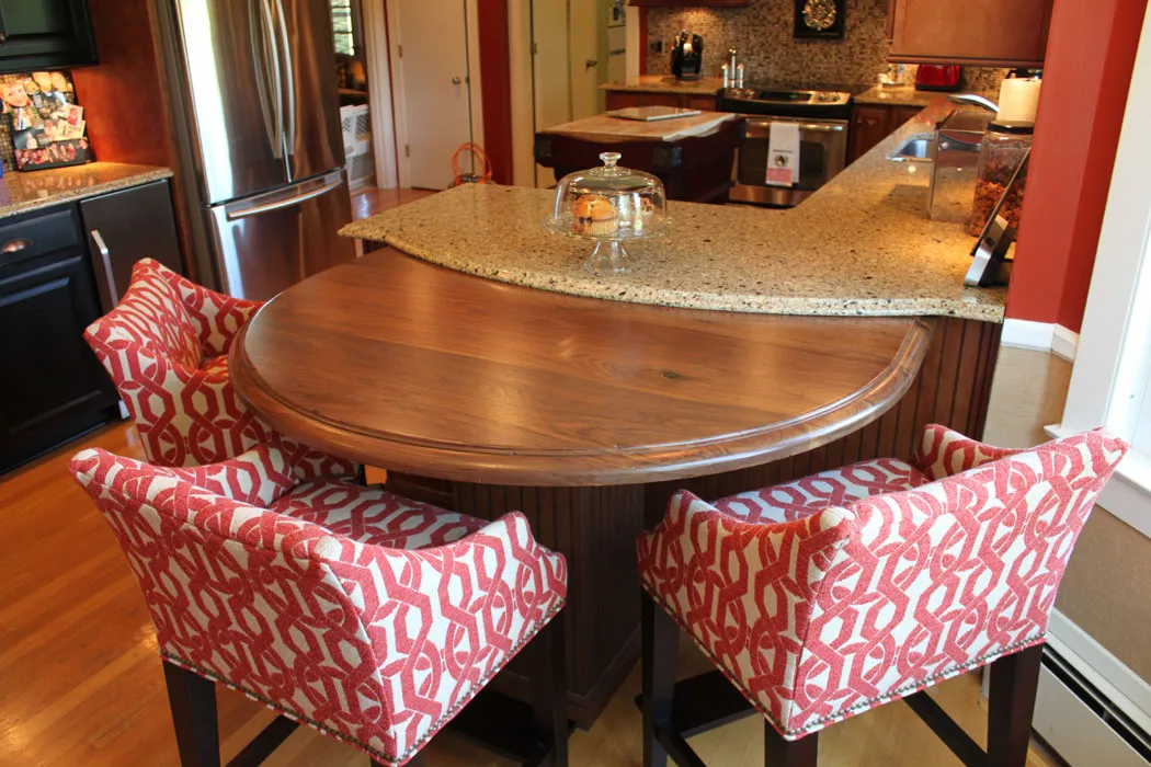 Distressed Walnut Kitchen Island Top