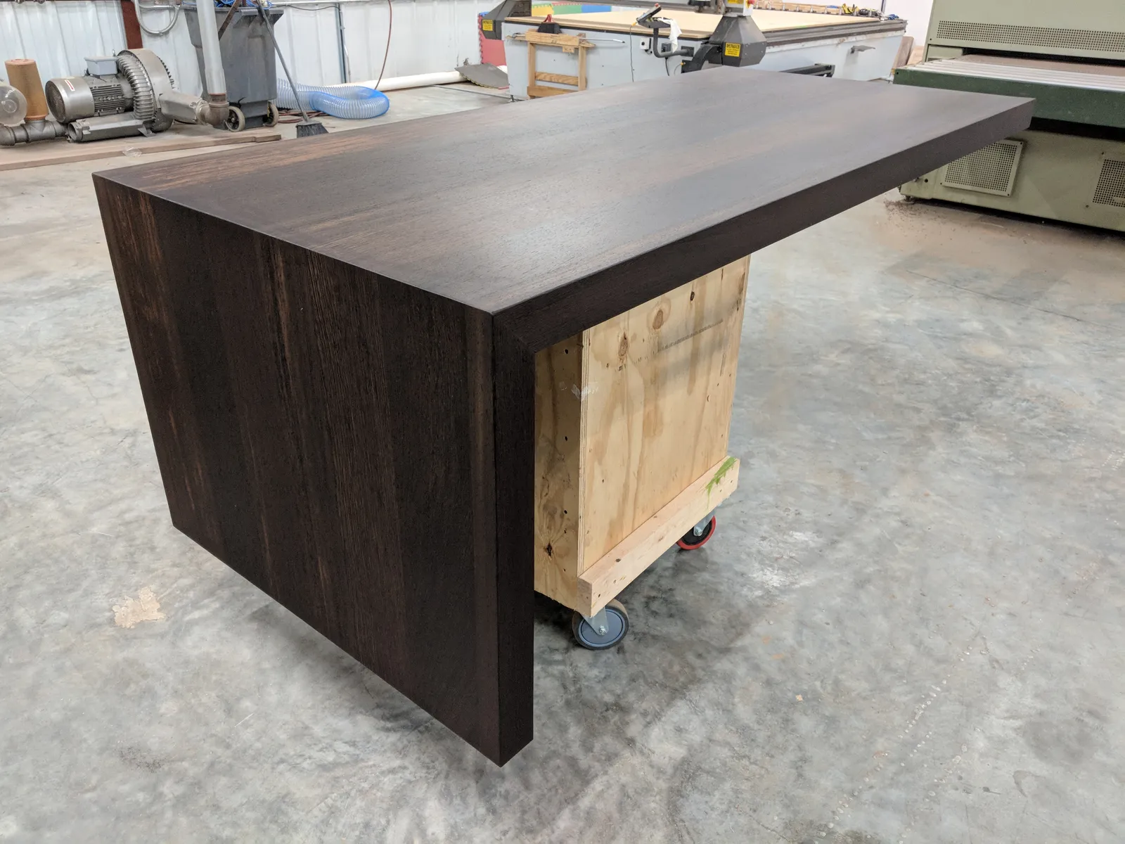 Wenge countertop with waterfall end