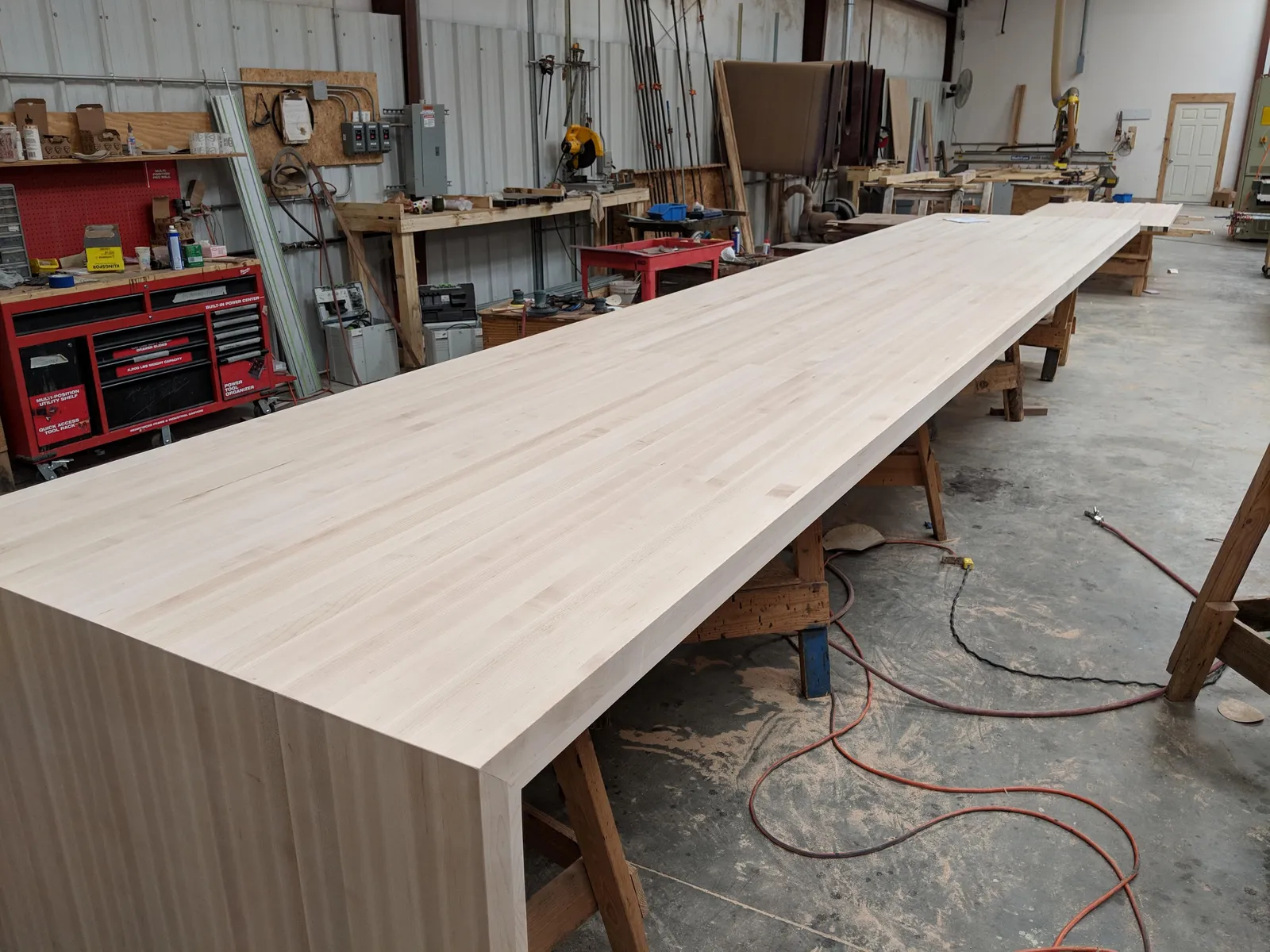 IMaple countertop with waterfall end