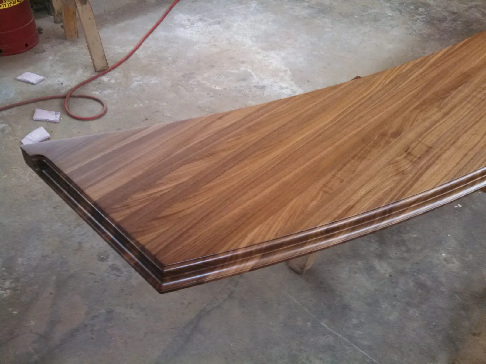 Walnut wood bar top.