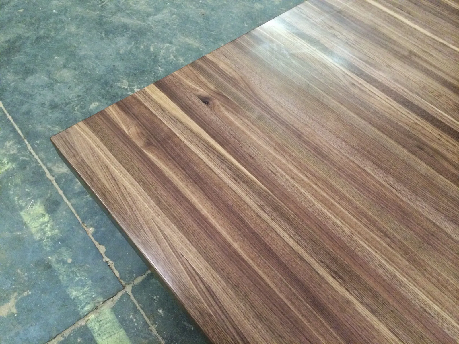 Custom walnut wood countertop with built up edge