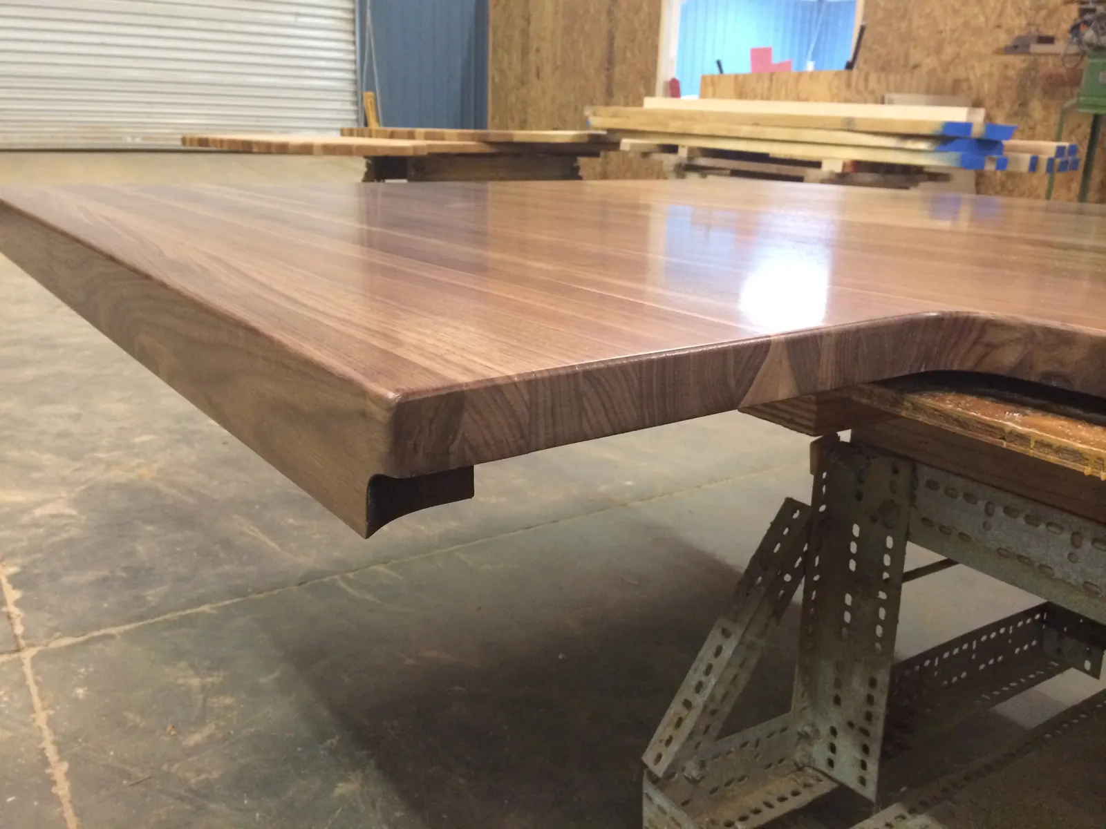 Custom walnut butcher block with built up edge