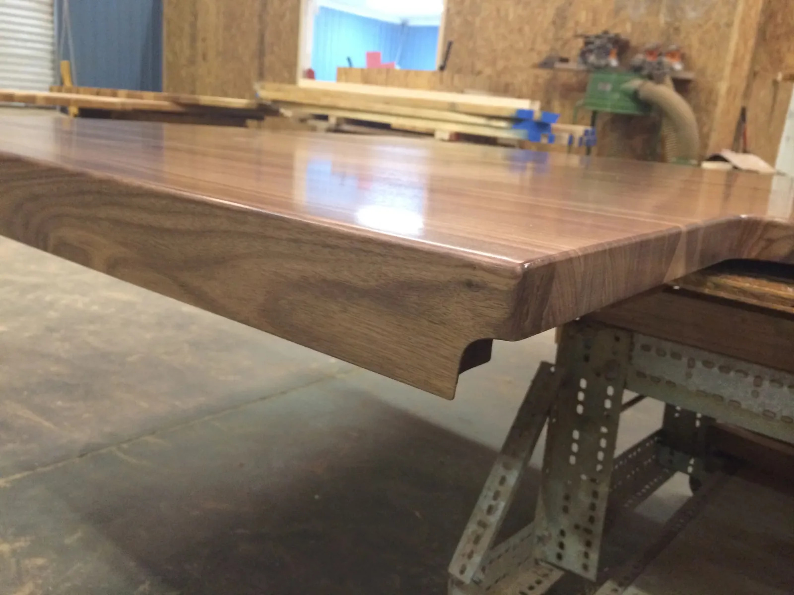 Custom walnut butcher block with built up edge