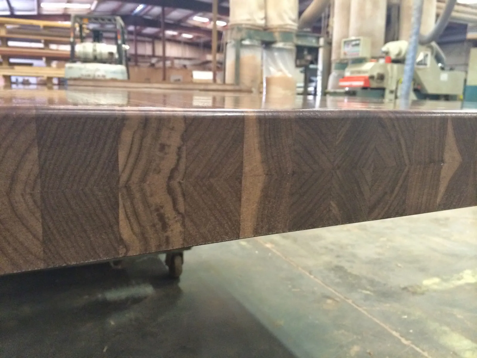 Custom walnut butcher block with built up edge