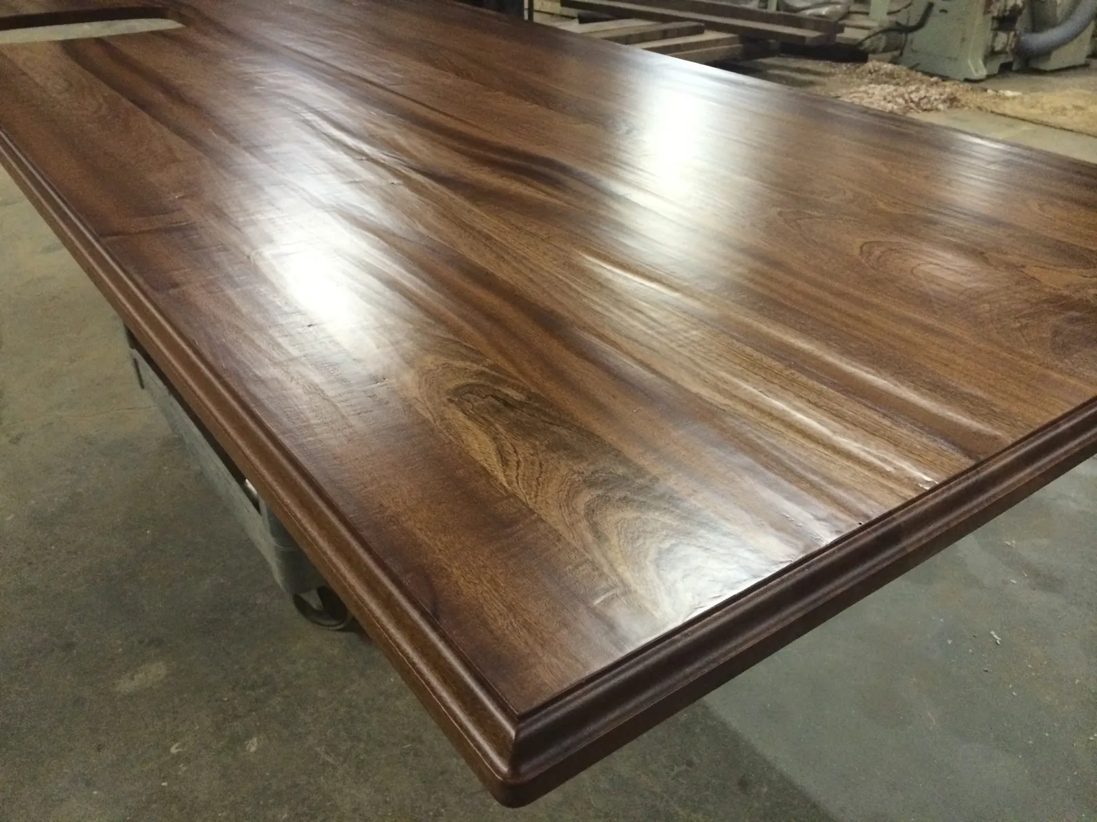 Hand hewn wood kitchen island top
