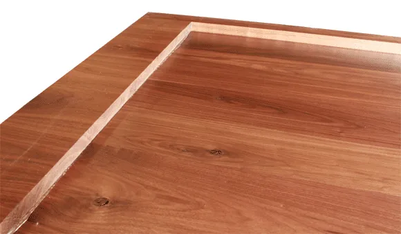 Close up of the bottom of a countertop with a built up edge