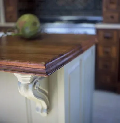 Distressed walut kitchen countertop