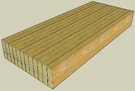 Linear edge-grain butcher block countertop construction