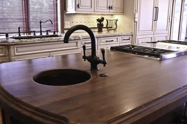 This dark walnut top show less variation in color.