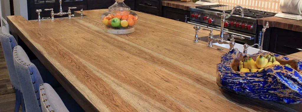 Distressed Hickory Kitchen Island Top