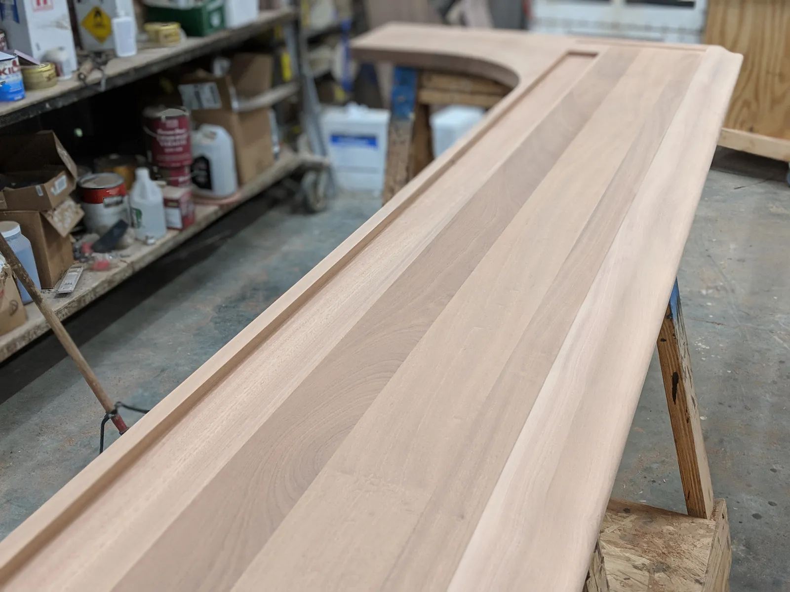 Custom Wood Bar Top With Chicago Bar Rail