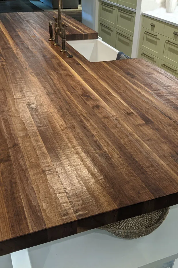 Hand Hewn Walnut Kitchen Island